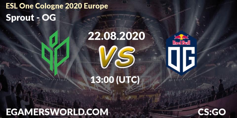 Sprout vs OG: Betting TIp, Match Prediction. 22.08.2020 at 13:00. Counter-Strike (CS2), ESL One Cologne 2020 Europe