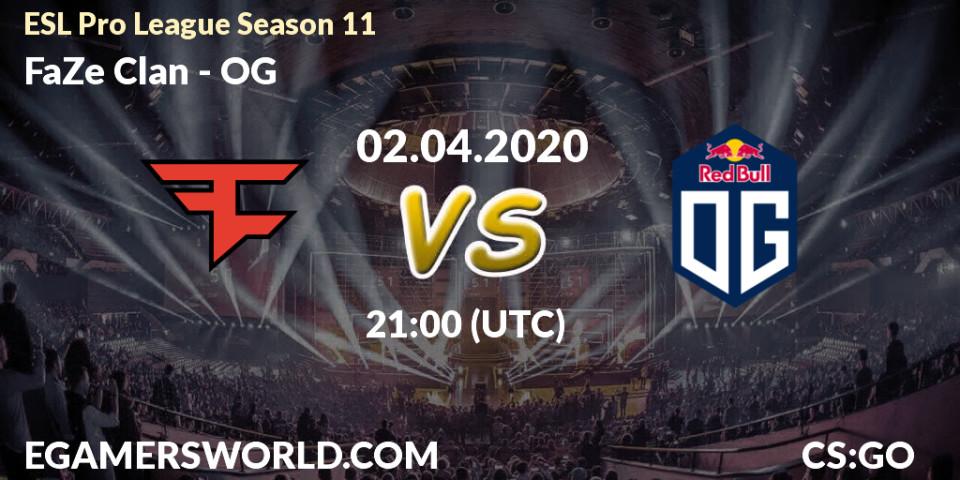 FaZe Clan vs OG: Betting TIp, Match Prediction. 03.04.20. CS2 (CS:GO), ESL Pro League Season 11: Europe