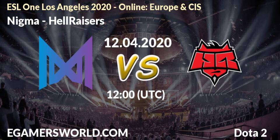 Nigma vs HellRaisers: Betting TIp, Match Prediction. 12.04.2020 at 12:03. Dota 2, ESL One Los Angeles 2020 - Online: Europe & CIS