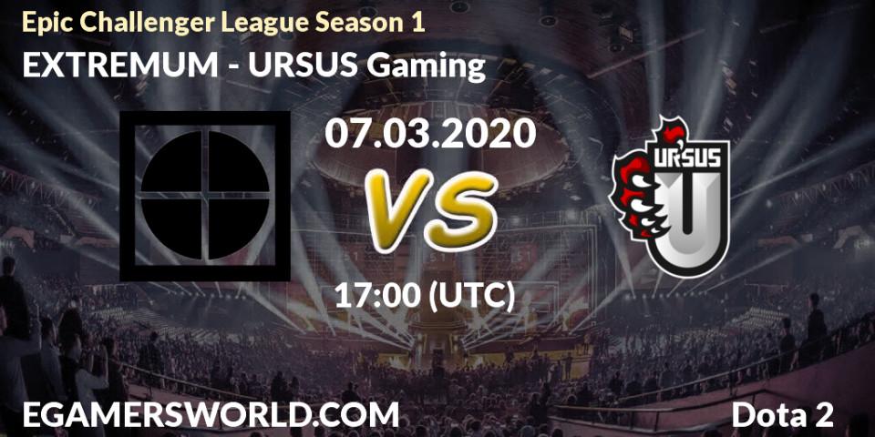 EXTREMUM vs URSUS Gaming: Betting TIp, Match Prediction. 07.03.20. Dota 2, Epic Challenger League Season 1