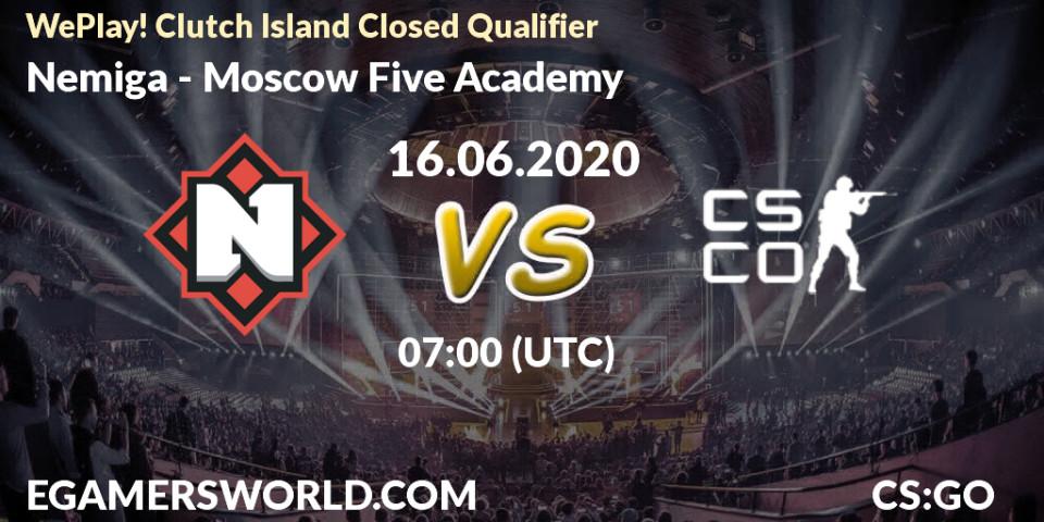 Nemiga vs Moscow Five Academy: Betting TIp, Match Prediction. 16.06.2020 at 07:00. Counter-Strike (CS2), WePlay! Clutch Island Closed Qualifier