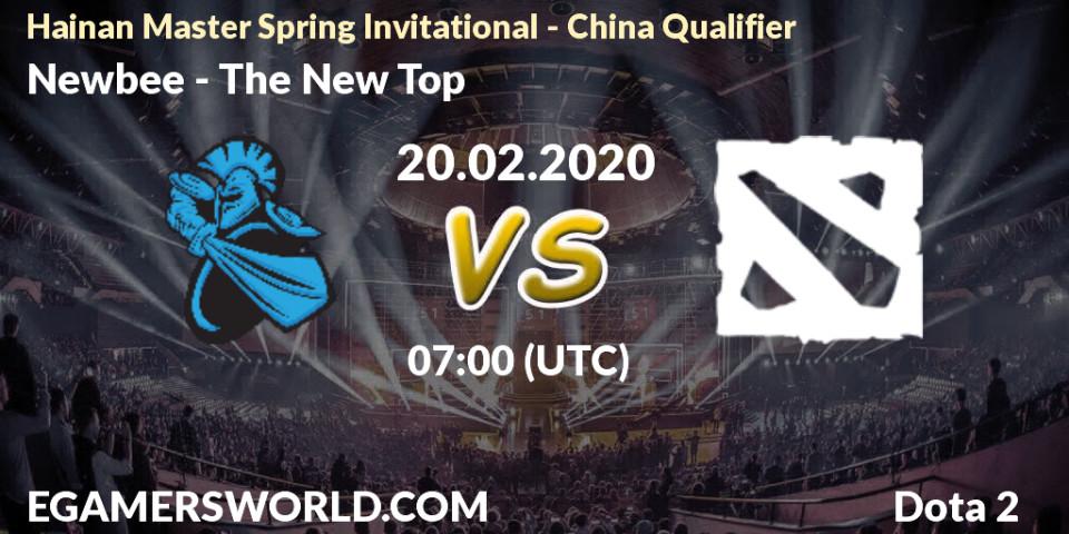 Newbee vs The New Top: Betting TIp, Match Prediction. 20.02.2020 at 07:21. Dota 2, Hainan Master Spring Invitational - China Qualifier
