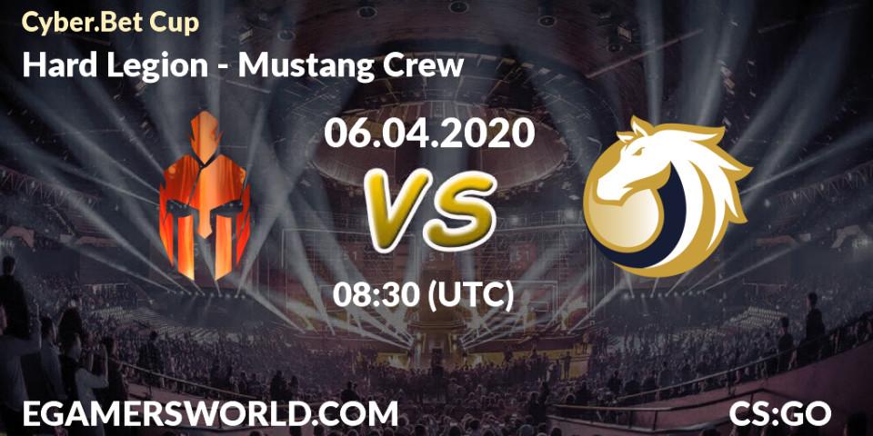 Hard Legion vs Mustang Crew: Betting TIp, Match Prediction. 06.04.2020 at 14:30. Counter-Strike (CS2), Cyber.Bet Cup