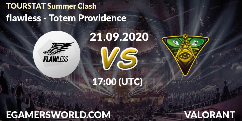 flawless vs Totem Providence: Betting TIp, Match Prediction. 21.09.2020 at 17:00. VALORANT, TOURSTAT Summer Clash