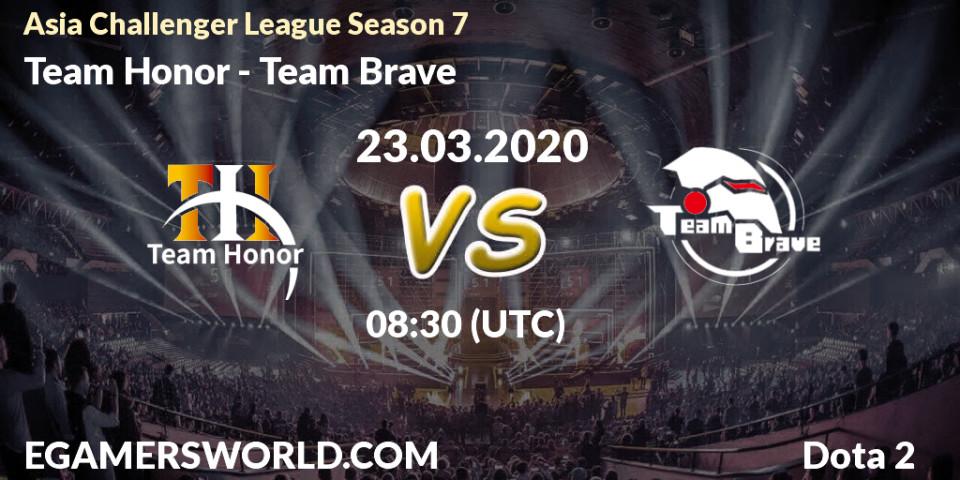 Team Honor vs Team Brave: Betting TIp, Match Prediction. 23.03.20. Dota 2, Asia Challenger League Season 7