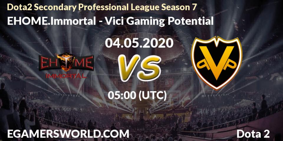 EHOME.Immortal vs Vici Gaming Potential: Betting TIp, Match Prediction. 04.05.20. Dota 2, Dota2 Secondary Professional League 2020