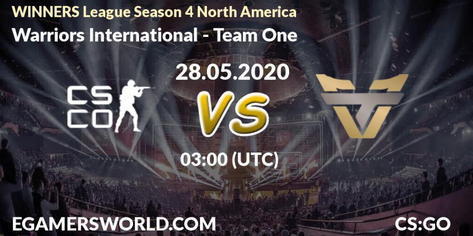 Warriors International vs Team One: Betting TIp, Match Prediction. 28.05.2020 at 03:25. Counter-Strike (CS2), WINNERS League Season 4 North America