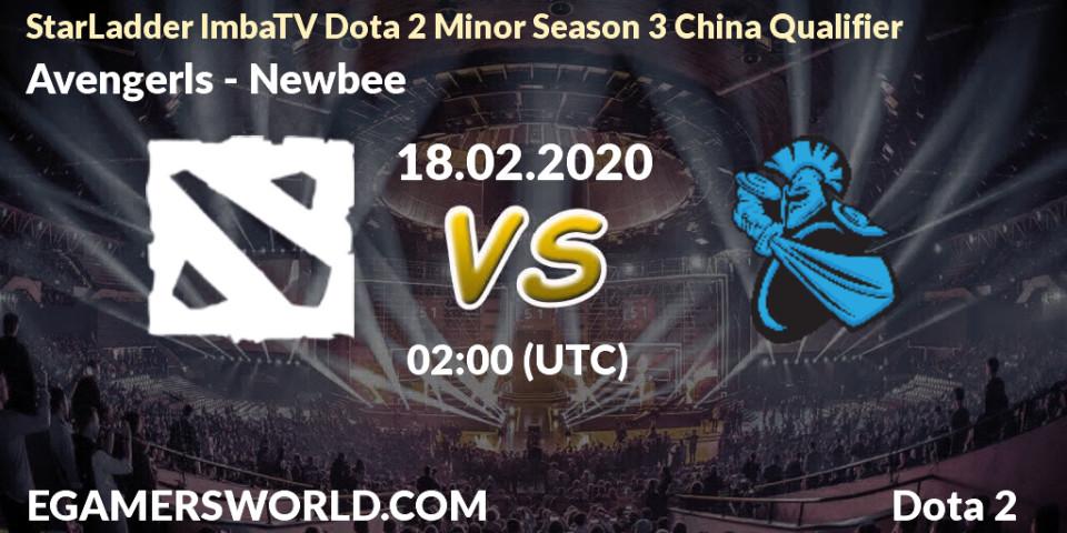 Avengerls vs Newbee: Betting TIp, Match Prediction. 18.02.2020 at 02:00. Dota 2, StarLadder ImbaTV Dota 2 Minor Season 3 China Qualifier