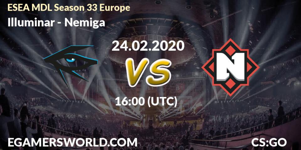 Illuminar vs Nemiga: Betting TIp, Match Prediction. 11.03.2020 at 19:10. Counter-Strike (CS2), ESEA MDL Season 33 Europe