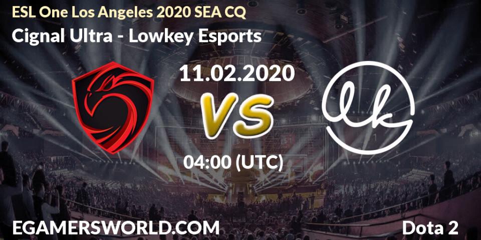 Cignal Ultra vs Lowkey Esports: Betting TIp, Match Prediction. 11.02.20. Dota 2, ESL One Los Angeles 2020 SEA CQ
