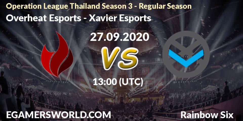 Overheat Esports vs Xavier Esports: Betting TIp, Match Prediction. 27.09.2020 at 13:00. Rainbow Six, Operation League Thailand Season 3 - Regular Season