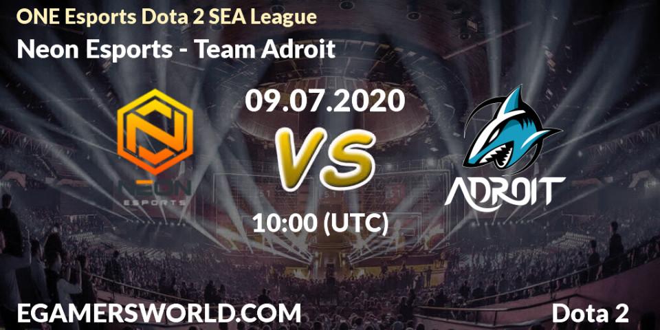 Neon Esports vs Team Adroit: Betting TIp, Match Prediction. 09.07.20. Dota 2, ONE Esports Dota 2 SEA League