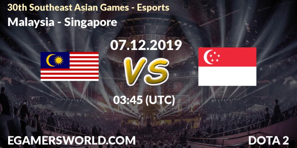 Malaysia vs Singapore: Betting TIp, Match Prediction. 07.12.2019 at 04:45. Dota 2, 30th Southeast Asian Games - Esports