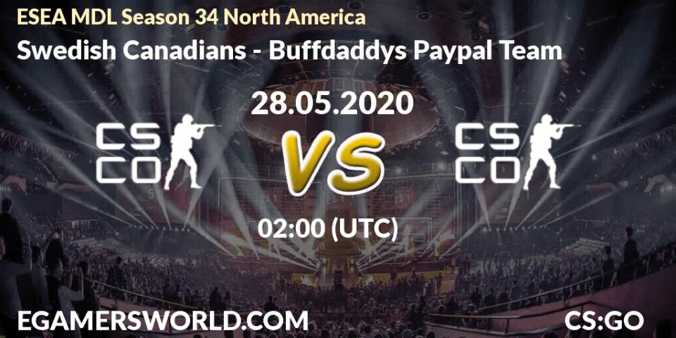 Swedish Canadians vs Buffdaddys Paypal Team: Betting TIp, Match Prediction. 28.05.20. CS2 (CS:GO), ESEA MDL Season 34 North America