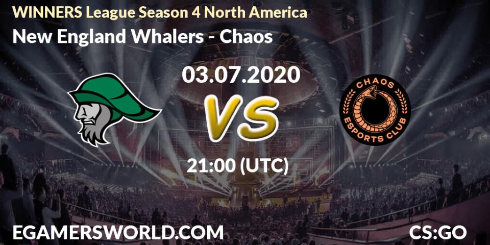 New England Whalers vs Chaos: Betting TIp, Match Prediction. 03.07.20. CS2 (CS:GO), WINNERS League Season 4 North America