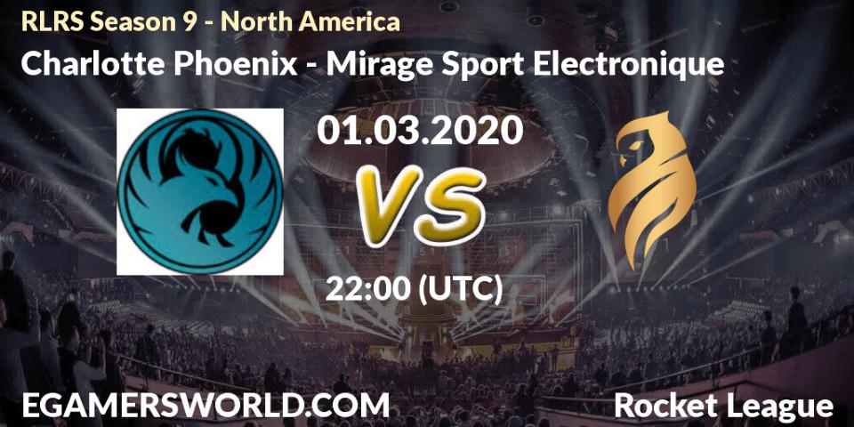 Charlotte Phoenix vs Mirage Sport Electronique: Betting TIp, Match Prediction. 01.03.20. Rocket League, RLRS Season 9 - North America