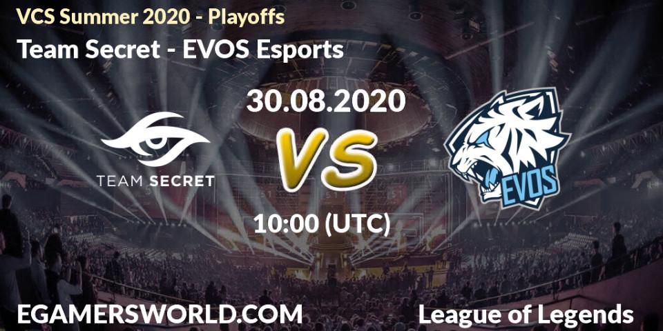 Team Secret vs EVOS Esports: Betting TIp, Match Prediction. 30.08.20. LoL, VCS Summer 2020 - Playoffs
