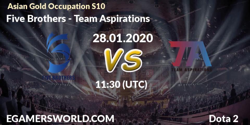 Five Brothers vs Team Aspirations: Betting TIp, Match Prediction. 19.01.20. Dota 2, Asian Gold Occupation S10