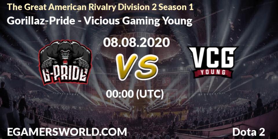 Gorillaz-Pride vs Vicious Gaming Young: Betting TIp, Match Prediction. 10.08.2020 at 02:44. Dota 2, The Great American Rivalry Division 2 Season 1