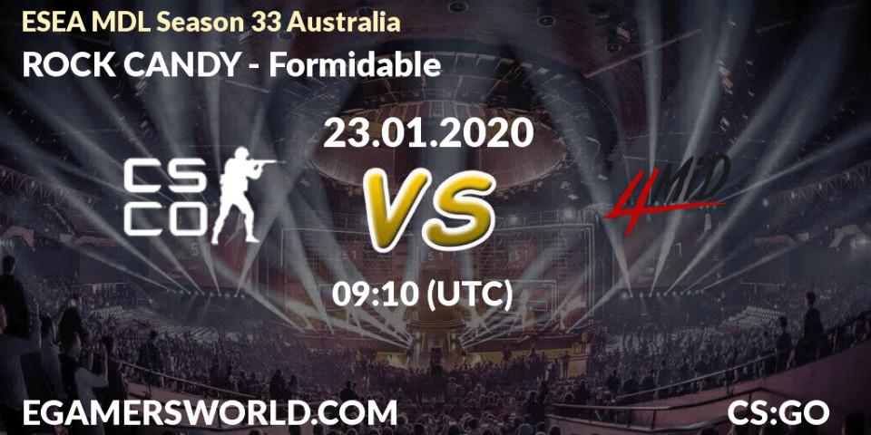 ROCK CANDY vs Formidable: Betting TIp, Match Prediction. 23.01.20. CS2 (CS:GO), ESEA MDL Season 33 Australia