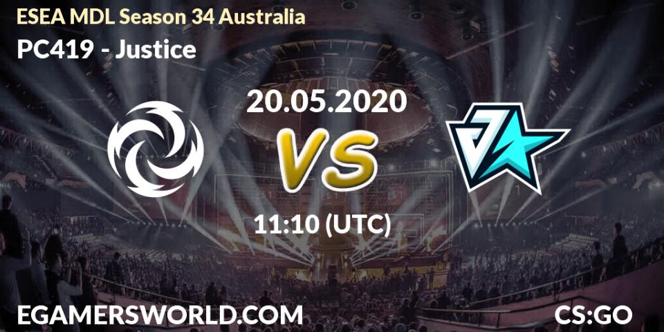 PC419 vs Justice: Betting TIp, Match Prediction. 20.05.20. CS2 (CS:GO), ESEA MDL Season 34 Australia