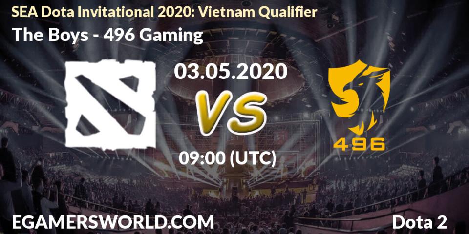 The Boys vs 496 Gaming: Betting TIp, Match Prediction. 03.05.20. Dota 2, SEA Dota Invitational 2020: Vietnam Qualifier