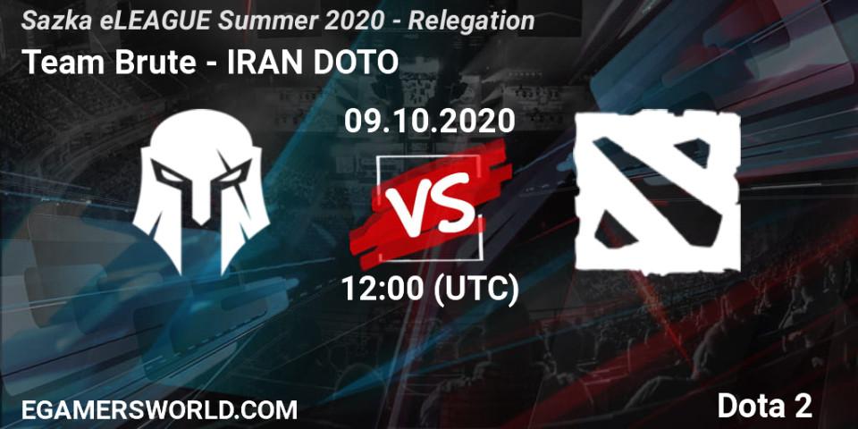 Team Brute vs IRAN DOTO: Betting TIp, Match Prediction. 09.10.2020 at 15:05. Dota 2, Sazka eLEAGUE Summer 2020 - Relegation