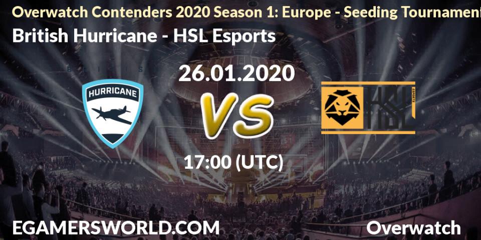 British Hurricane vs HSL Esports: Betting TIp, Match Prediction. 26.01.20. Overwatch, Overwatch Contenders 2020 Season 1: Europe - Seeding Tournament
