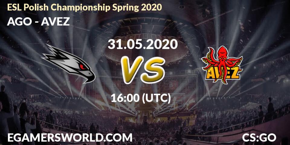 AGO vs AVEZ: Betting TIp, Match Prediction. 31.05.2020 at 16:05. Counter-Strike (CS2), ESL Polish Championship Spring 2020