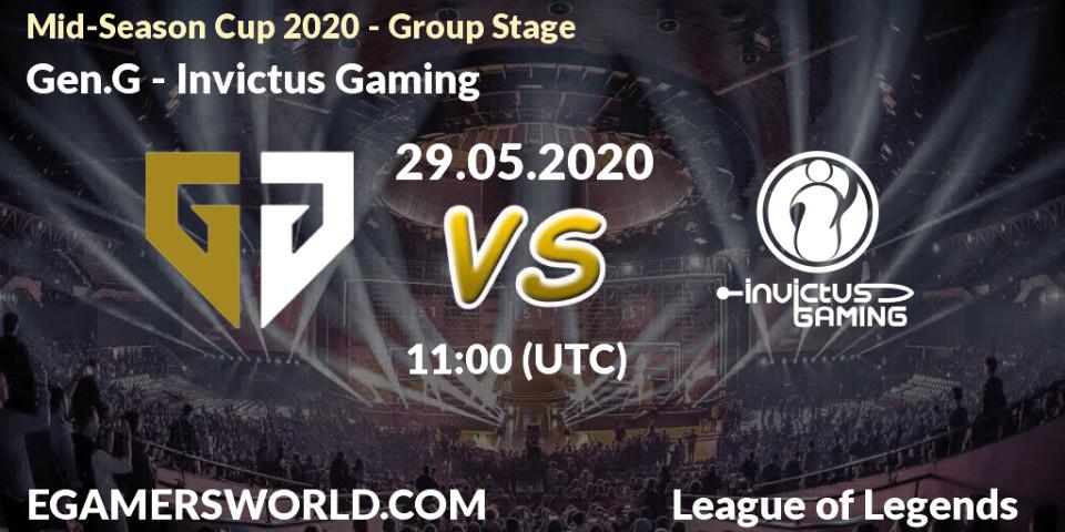 Gen.G vs Invictus Gaming: Betting TIp, Match Prediction. 29.05.2020 at 11:00. LoL, Mid-Season Cup 2020 - Group Stage