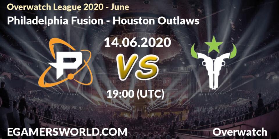 Philadelphia Fusion vs Houston Outlaws: Betting TIp, Match Prediction. 14.06.20. Overwatch, Overwatch League 2020 - June