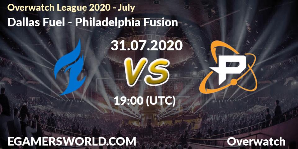 Dallas Fuel vs Philadelphia Fusion: Betting TIp, Match Prediction. 31.07.20. Overwatch, Overwatch League 2020 - July