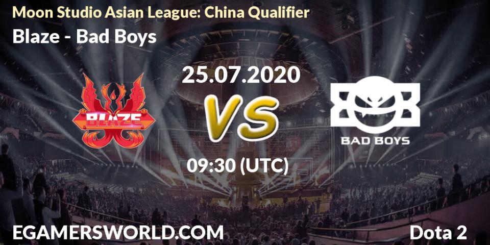 Blaze vs Bad Boys: Betting TIp, Match Prediction. 25.07.20. Dota 2, Moon Studio Asian League: China Qualifier