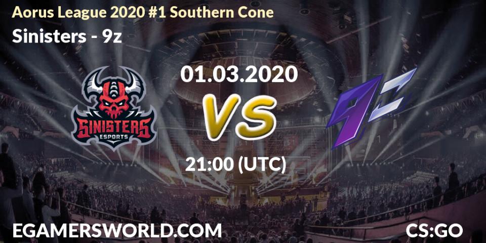 Sinisters vs 9z: Betting TIp, Match Prediction. 01.03.20. CS2 (CS:GO), Aorus League 2020 #1 Southern Cone