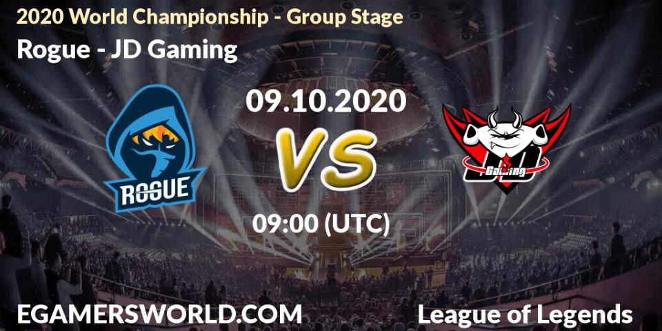 Rogue vs JD Gaming: Betting TIp, Match Prediction. 09.10.2020 at 09:00. LoL, 2020 World Championship - Group Stage