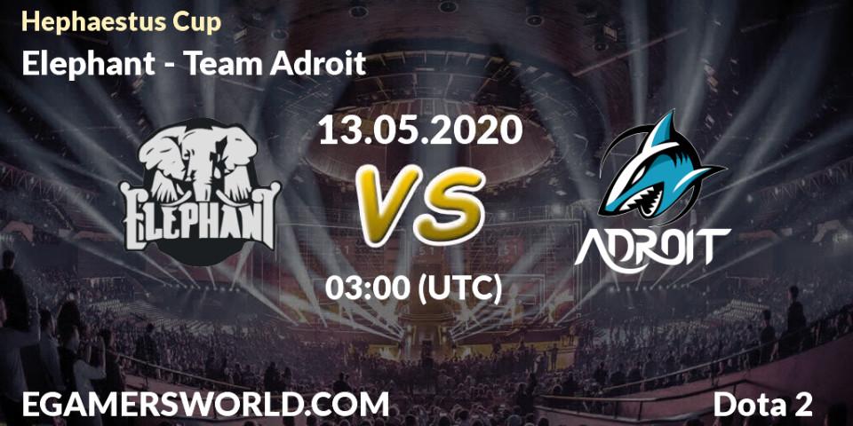 Elephant vs Team Adroit: Betting TIp, Match Prediction. 13.05.2020 at 03:15. Dota 2, Hephaestus Cup