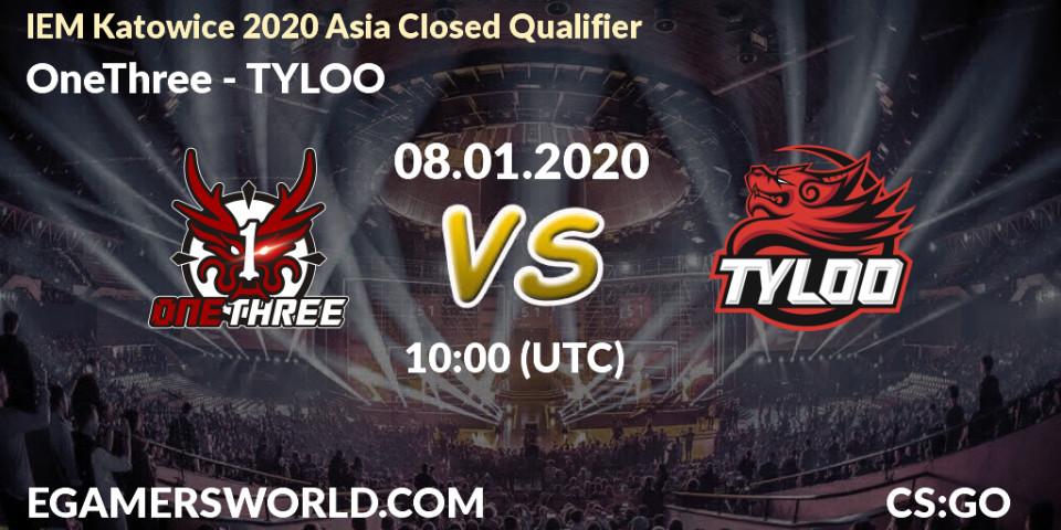 OneThree vs TYLOO: Betting TIp, Match Prediction. 08.01.20. CS2 (CS:GO), IEM Katowice 2020 Asia Closed Qualifier