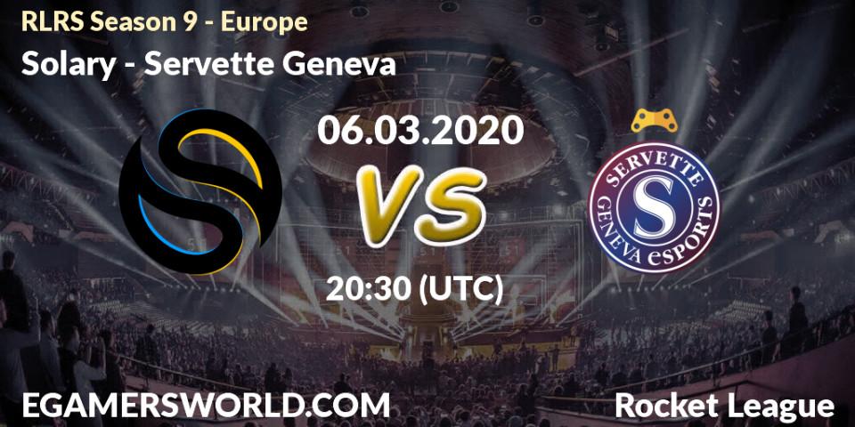 Solary vs Servette Geneva: Betting TIp, Match Prediction. 06.03.20. Rocket League, RLRS Season 9 - Europe