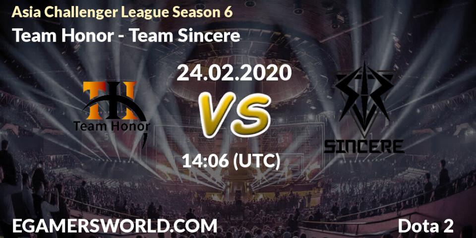 Team Honor vs Team Sincere: Betting TIp, Match Prediction. 24.02.20. Dota 2, Asia Challenger League Season 6