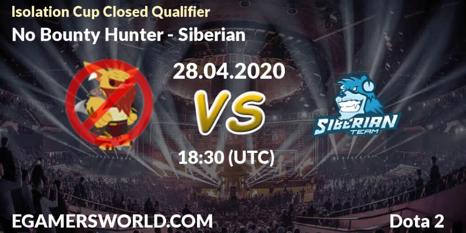 No Bounty Hunter vs Siberian: Betting TIp, Match Prediction. 28.04.20. Dota 2, Isolation Cup Closed Qualifier