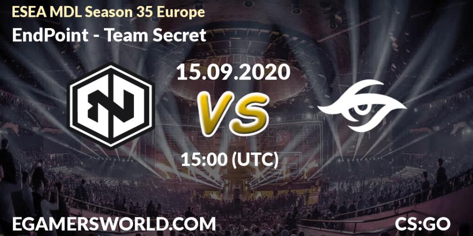 EndPoint vs Team Secret: Betting TIp, Match Prediction. 15.09.20. CS2 (CS:GO), ESEA MDL Season 35 Europe