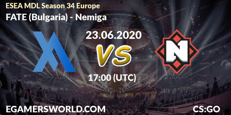 FATE (Bulgaria) vs Nemiga: Betting TIp, Match Prediction. 23.06.20. CS2 (CS:GO), ESEA MDL Season 34 Europe