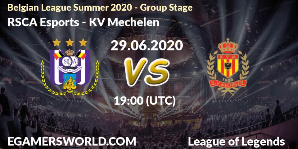 RSCA Esports vs KV Mechelen: Betting TIp, Match Prediction. 29.06.2020 at 19:00. LoL, Belgian League Summer 2020 - Group Stage