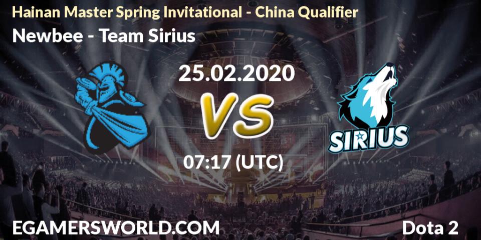 Newbee vs Team Sirius: Betting TIp, Match Prediction. 25.02.20. Dota 2, Hainan Master Spring Invitational - China Qualifier