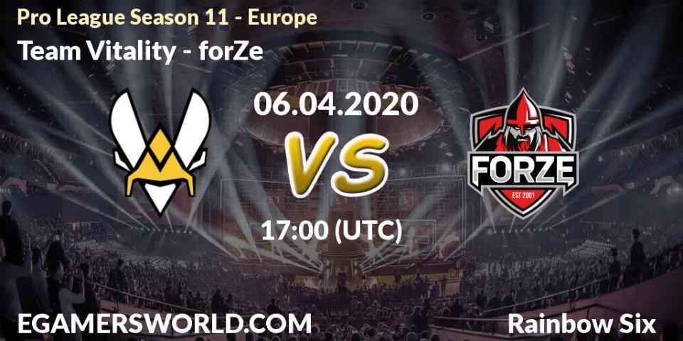 Team Vitality vs forZe: Betting TIp, Match Prediction. 23.03.20. Rainbow Six, Pro League Season 11 - Europe
