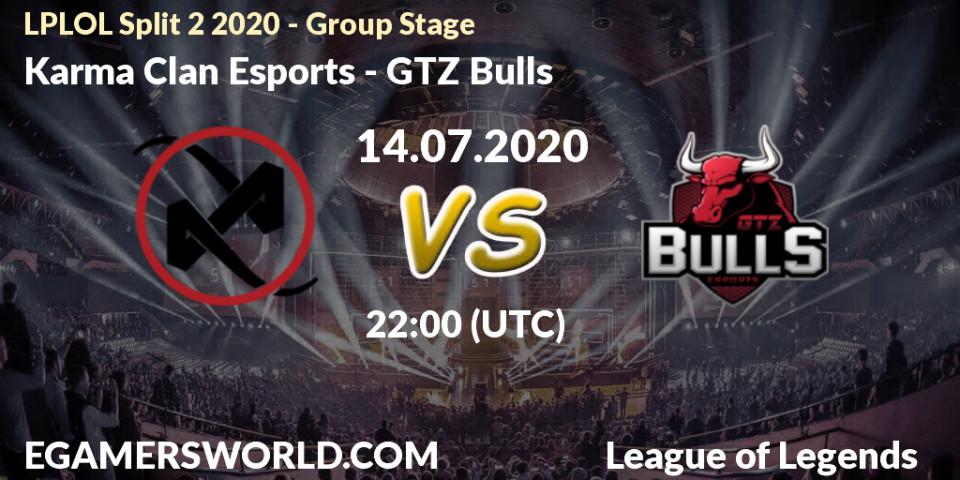 Karma Clan Esports vs GTZ Bulls: Betting TIp, Match Prediction. 14.07.2020 at 22:00. LoL, LPLOL Split 2 2020
