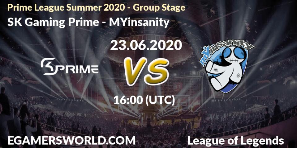 SK Gaming Prime vs MYinsanity: Betting TIp, Match Prediction. 23.06.20. LoL, Prime League Summer 2020 - Group Stage
