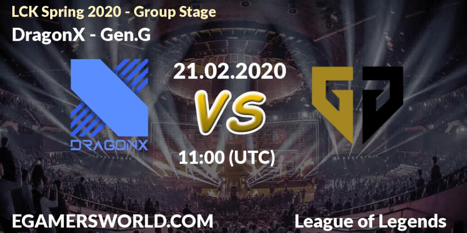 DragonX vs Gen.G: Betting TIp, Match Prediction. 21.02.20. LoL, LCK Spring 2020 - Group Stage