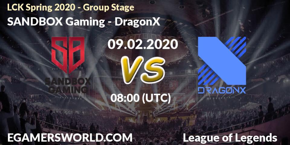 SANDBOX Gaming vs DragonX: Betting TIp, Match Prediction. 09.02.20. LoL, LCK Spring 2020 - Group Stage