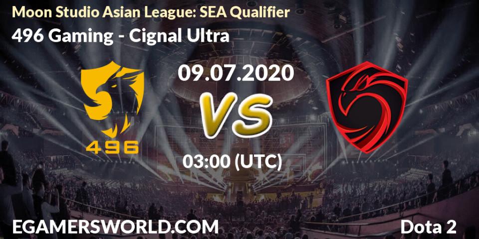 496 Gaming vs Cignal Ultra: Betting TIp, Match Prediction. 09.07.20. Dota 2, Moon Studio Asian League: SEA Qualifier